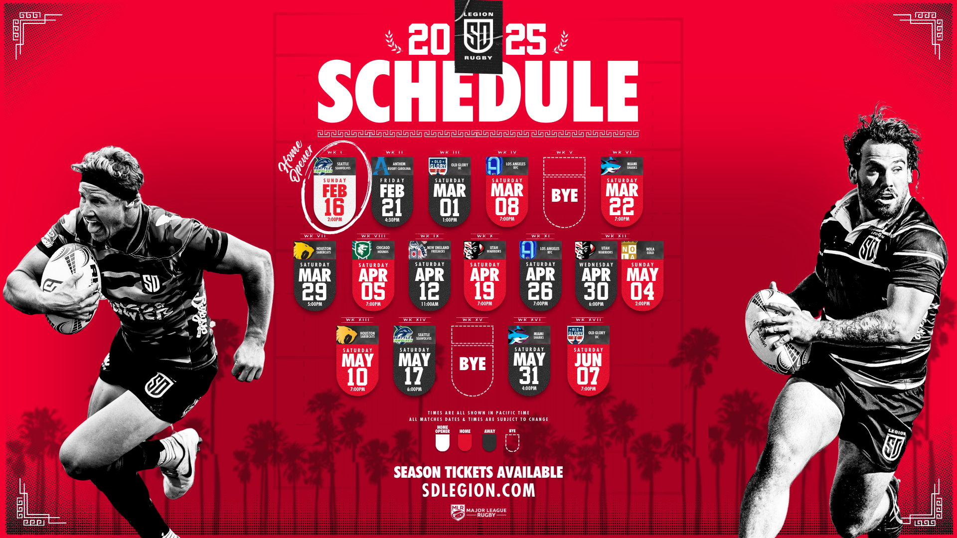 San Diego Legion Rugby Team | MLR - 2025 Schedule Release